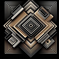 Geometric patterns inspired by op art with edge lighting highlig