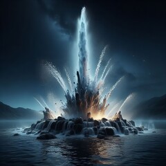 Geyser Spout Fountain Splatter A splatter that forms a powerful