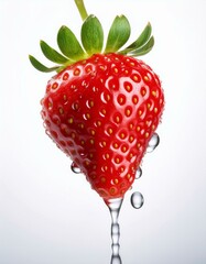Juicy strawberry dripping with freshness.