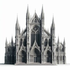 Gothic Revival Cathedral An imposing structure with pointed arch