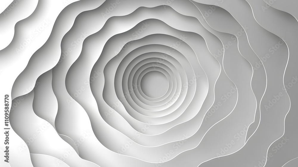 Canvas Prints circular tunnel-like structure in shades of blue and white with a winding path leading to a glowing 