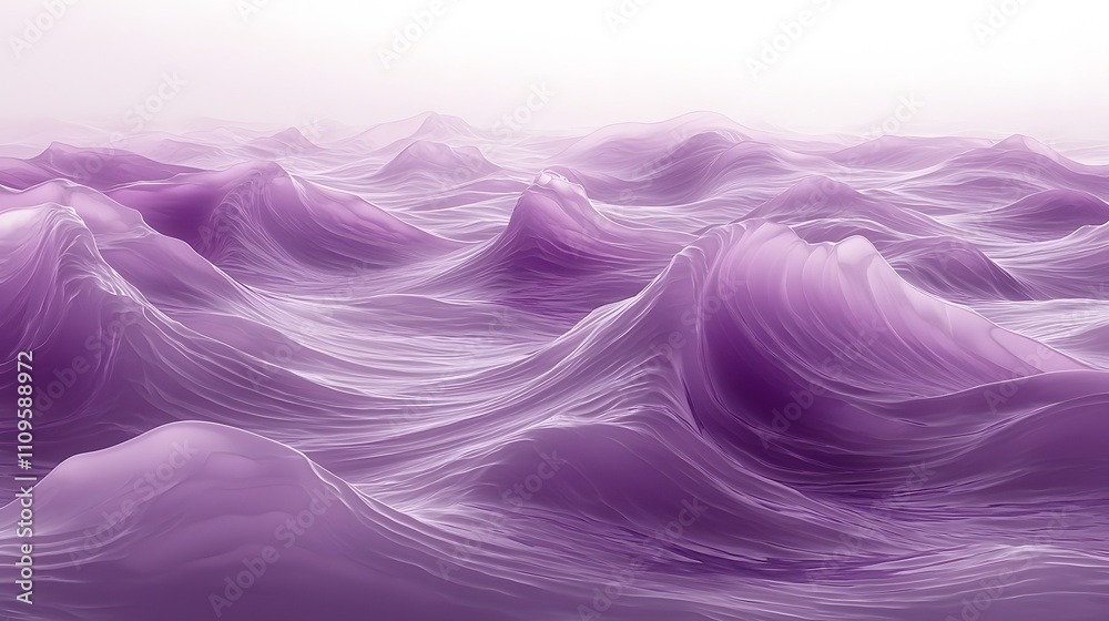Canvas Prints abstract purple waves resembling undulating silk, showcasing smooth textures and gradients in a mist