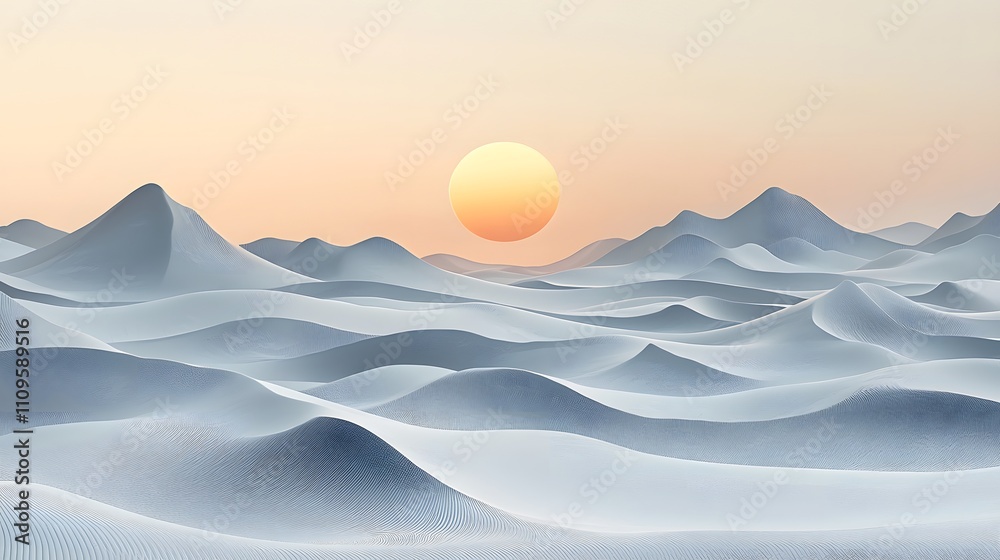 Canvas Prints smooth flowing abstract waves of white and orange gradient tones, suitable for sophisticated design 