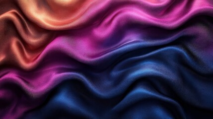 Obraz premium Elegant Satin Fabric Waves in Vibrant Shades of Coral, Magenta, Indigo, and Navy Blue Creating a Luxurious and Stylish Background Texture for Fashion and Design