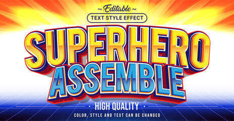 Editable text style effect - Superhero Assemble text style theme.