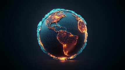 Illuminated globe showcasing vibrant earth aesthetics