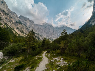 The hiking trail to the peak in Triglav national park, Slovenia