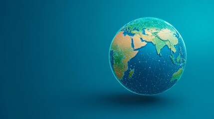 Fototapeta premium Colorful globe representing Earth and its features.