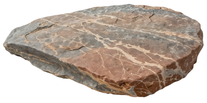 Flat Weathered Rock Isolated on Transparent Background