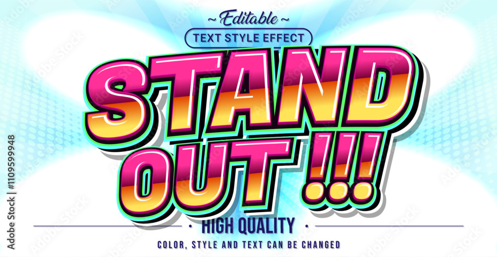 Aufkleber editable text style effect - stand out text style theme.