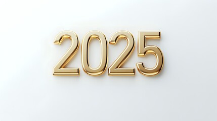 Golden 2025 numerals on white background. (1)