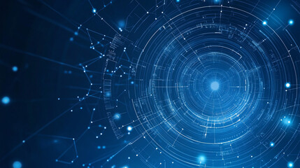 Obraz premium Light Connections design floating on a deep blue background