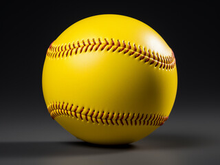 A yellow ball ready for a softball match on the field
