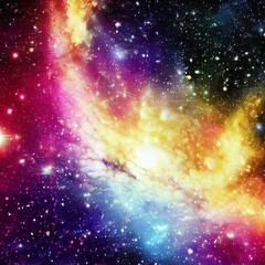 Colorful Galaxy - Vibrant Colors of Deep Space