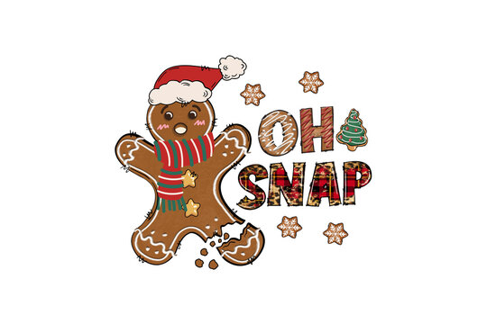  Oh Snap, Christmas Gingerbread Sublimation design