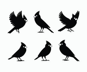 Cardinals Silhouette Vector Template