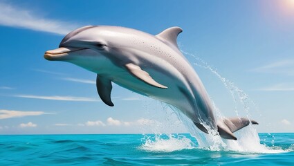Fototapeta premium dolphin jumping in the water
