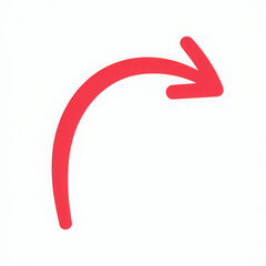 Curved red arrow pointing right