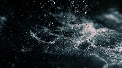 Abstract Galaxy Stars in a Dark Night Sky with Water Texture and Nebula Illustration