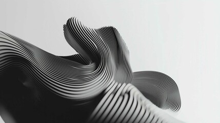 Black Wave Line Art Vector Illustration Symbol Concept Pattern