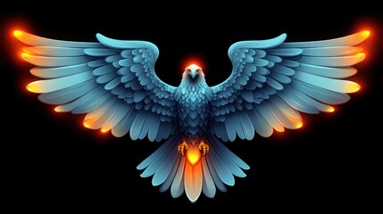 Majestic bird spreads its vibrant wings in a striking display of colors and light