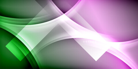 Expressive poster with shadow lines. Features technology, minimalist, and business themes, bright vibrant color schemes