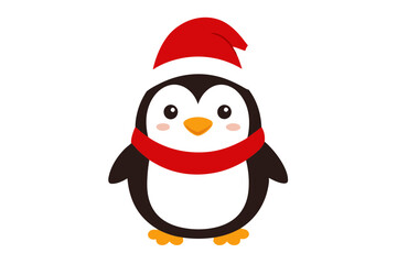 Obraz premium penguin with santa hat