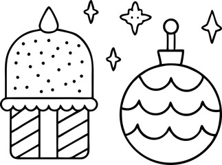 set of christmas decorations