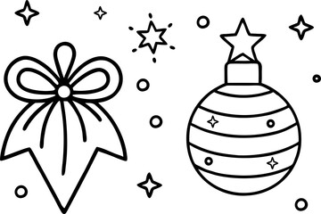 black and white christmas ball