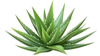 Fototapeta premium a close-up of a whole Aloe Vera plant on a white background