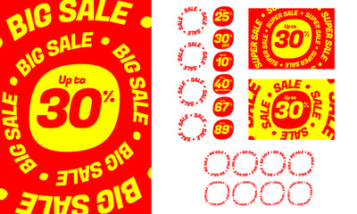 Sale. Big Sale. Super Sale. Sales. Soldes. Promotions visual. Discount SET.