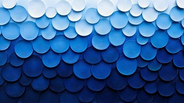 Abstract blue and white circular pattern resembling waves, ideal for ocean-themed concepts or Hanukkah