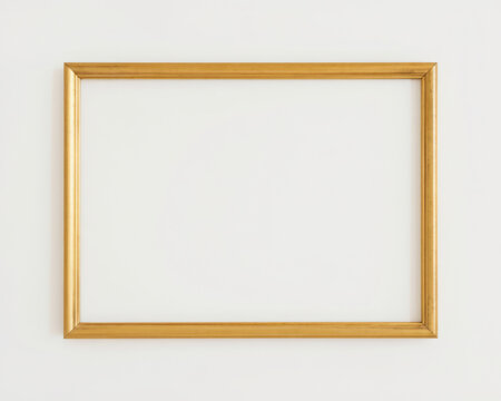 Elegant gold picture frame on white background
