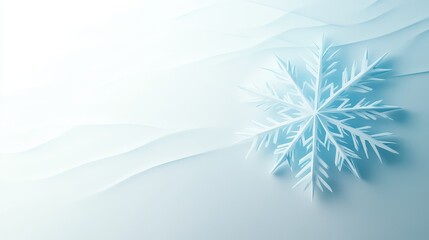 A serene snowflake design set against a soft, icy background, evoking the beauty of winter and the chill of snowfall.