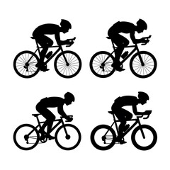Obraz premium Silhouette icons of cycling sports road cycling 