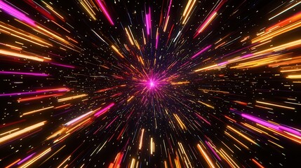 Vibrant Night Sky Celebration with Colorful Fireworks and Stars Illustration