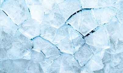 Obraz premium Shattered glass texture with icy blue tones