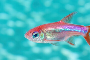 Fototapeta premium Vibrant tropical fish with iridescent scales swimming in turquoise waters