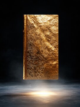 Mystical ancient book with golden cover