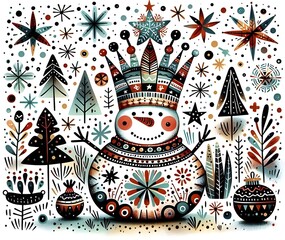 "Muñecos de Nieve Festivos: Magia Invernal"