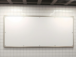 Blank board mock up old bus station