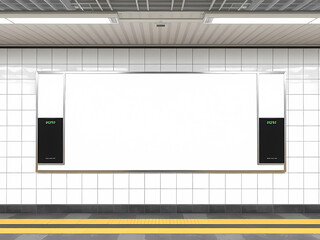 Blank board mock up old bus station