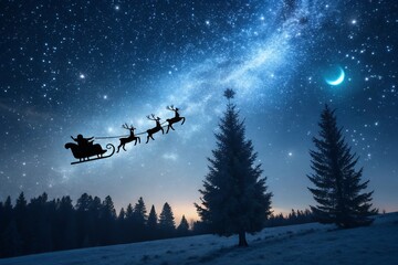 winter landscape with trees and snow Luxury christmas background