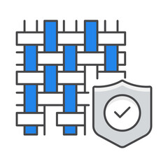 Durable – Woven Fabric with Shield Representing Long-Lasting Materials