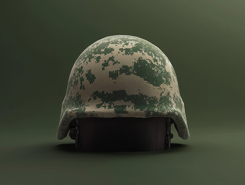 Kampfschutzhelm mit modernem Tarnmuster

