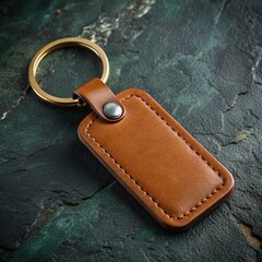 leather Keychain mockup