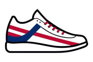 Vector Line Art of Sports Shoe Template 