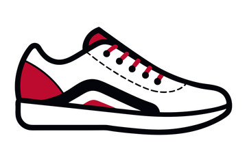 Vector Line Art of Sports Shoe Template 