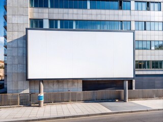 Obraz premium Billboard Mockup Vertical Building Front Wall