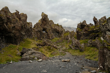 Black lava rocks surround the stunning Djúpalónssandur beach in Iceland